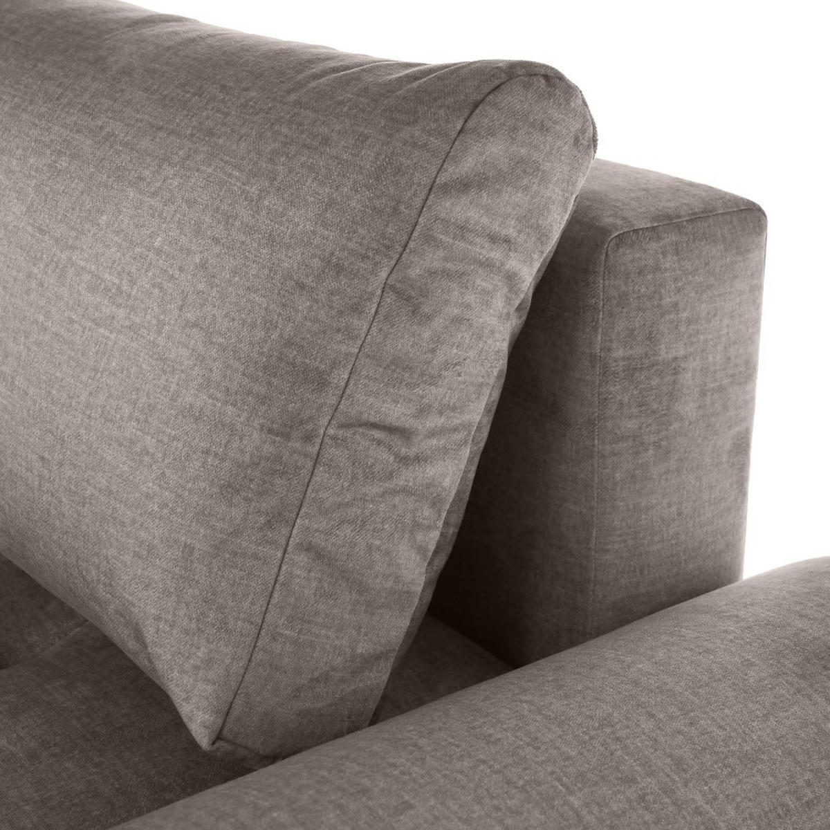 WOHNLANDSCHAFT Costa U Taupe - Taupe/Schwarz, Kunststoff/Textil (367/80/169cm) - Beautysofa