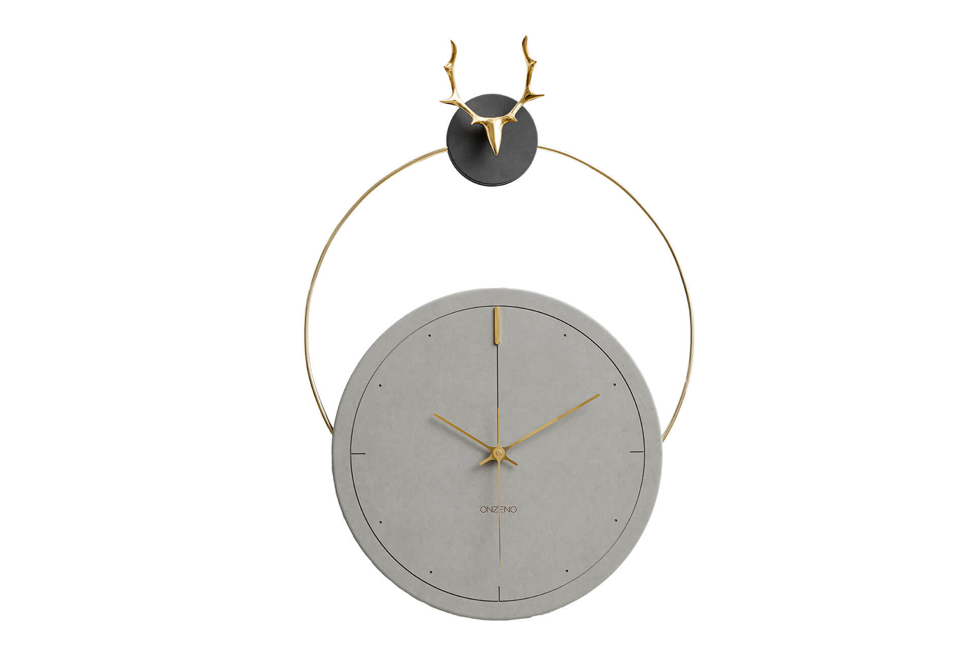 WANDUHR Design Grau 45/65 cm - Schwarz/Grau, Holzwerkstoff/Metall (1.89/65/2cm) - ONZENO