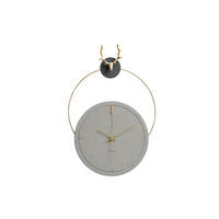 WANDUHR Design Grau 45/65 cm - Schwarz/Grau, Holzwerkstoff/Metall (1.89/65/2cm) - ONZENO
