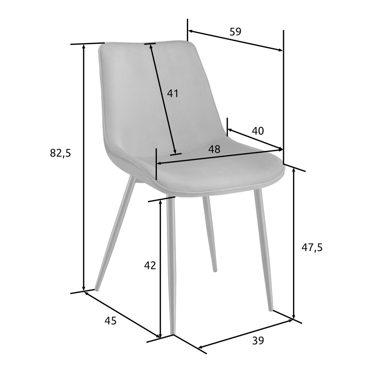 STUHL 6er Set Monroe 48 x 59 x 82 5 cm grau - Grau, Textil (48/82.5/59cm) - tectake