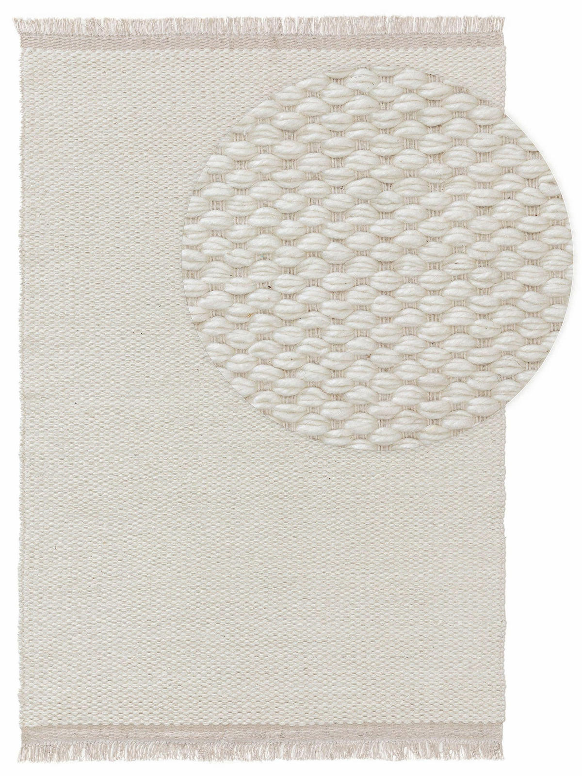 WOLLTEPPICH Lana Cream 80x150 cm - Creme, Textil (80/150cm) - benuta Pure