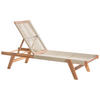 GARTENLIEGE Beige Prossedi - Hellbraun/Beige, Holz (64/35/190cm) - Beliani