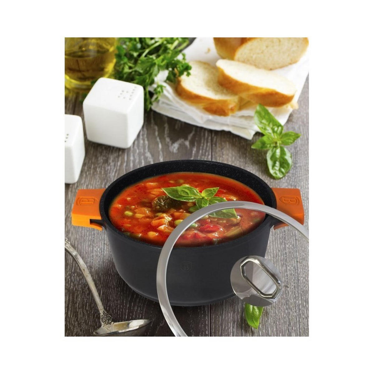 TOPF Schwarz 20/20/7.5 cm BH1094 - Schwarz, Metall (20cm) - Berlinger Haus