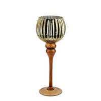 KERZENHALTER Donna Gold 16x16x37 cm Glas - Goldfarben, Glas (16/37/16cm) - Mondex