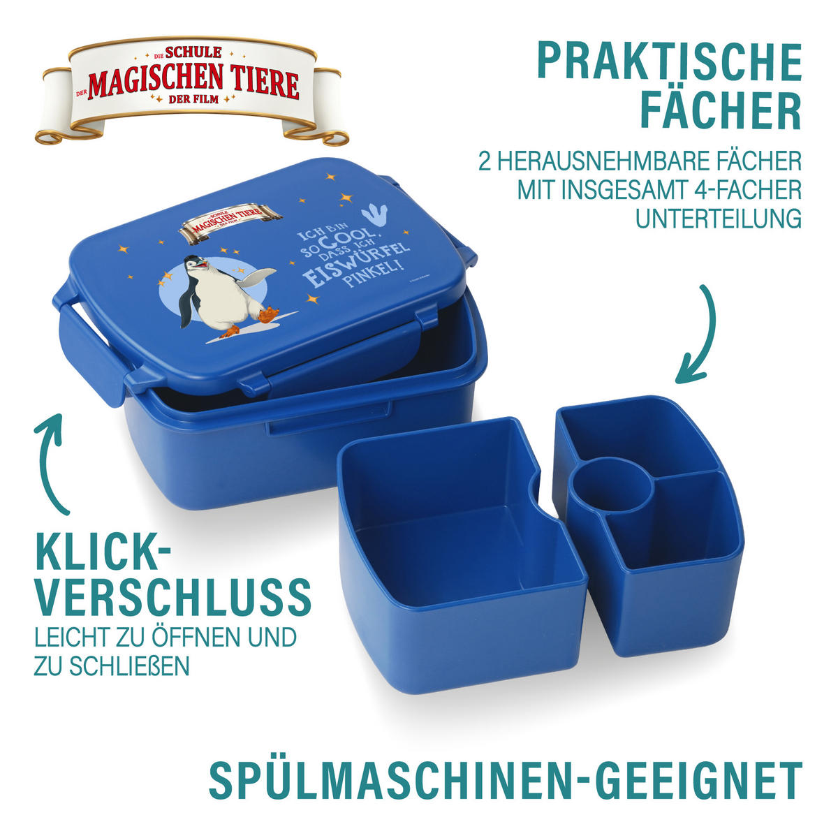 BROTDOSE Kinder mit Fächern - Blau, Kunststoff (15.5/7.2/20.3cm) - Stoneline