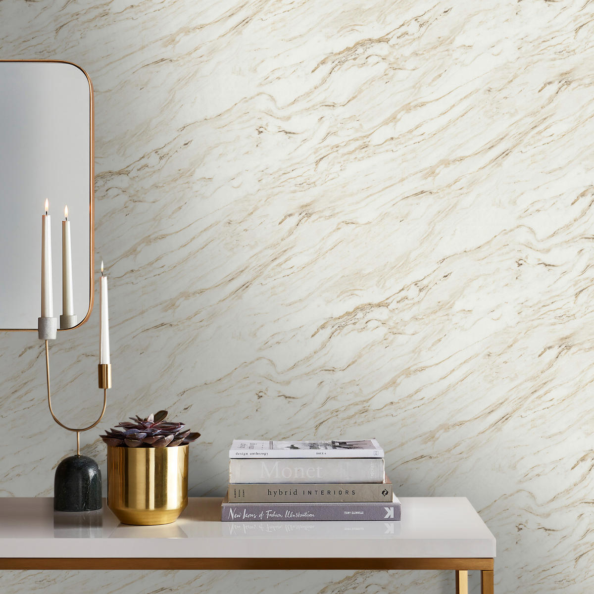 VLIESTAPETE Marmor - Weiß, Papier/Kunststoff (52/1000cm) - Easy Decor