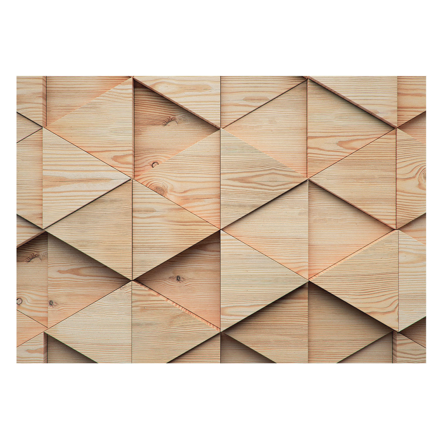 FOTOTAPETE 208x146 cm - Holzmosaik - Beige, Textil (208/146cm) - Wallfluent