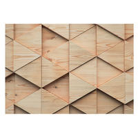 FOTOTAPETE 208x146 cm - Holzmosaik - Beige, Textil (208/146cm) - Wallfluent