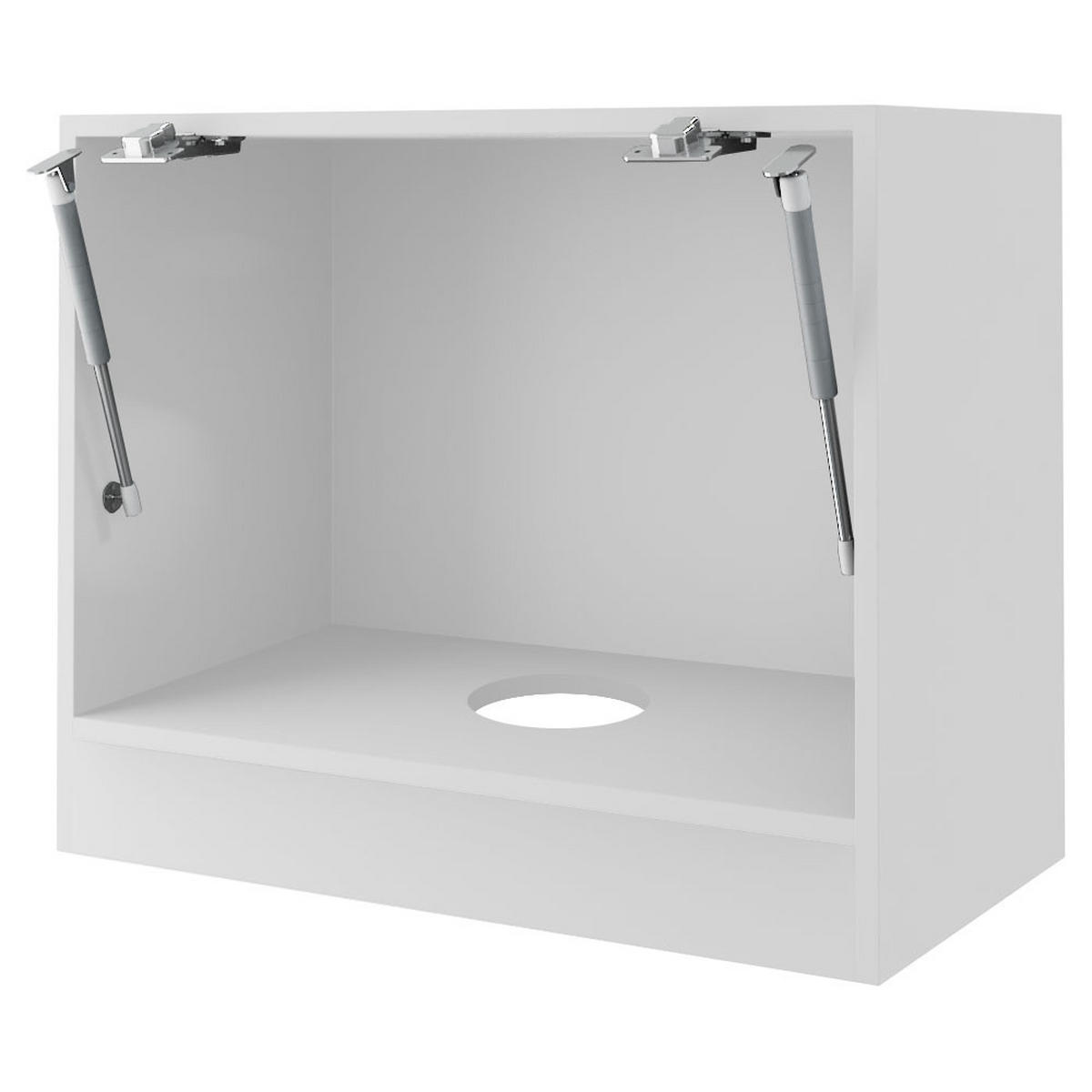KLAPPHÄNGESCHRANK Kvantum W8/60 Dust Grey Matt / Weiß Matt 60 / 32,5 / 50cm - Weiß/Grau, Holz/Holzwerkstoff (60/50/32.5cm) - Feldmann-Wohnen