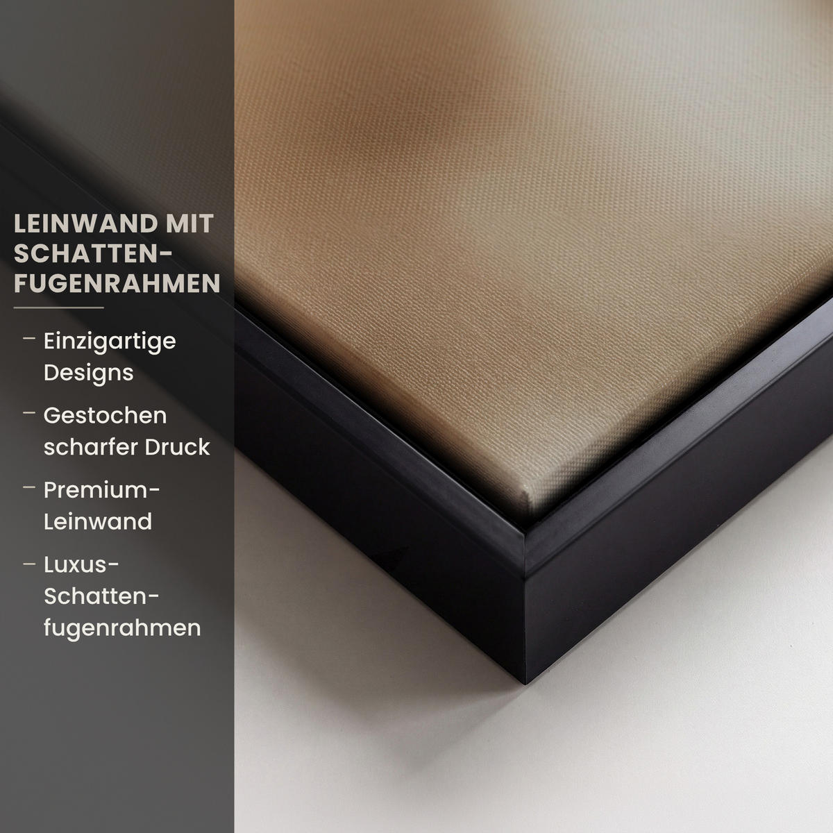 LEINWAND Bilder mit Rahmen - Blumen - Winter - Weiß - Schnee - Beige - 90x60 - Creme, Textil (90/60cm) - MuchoWow