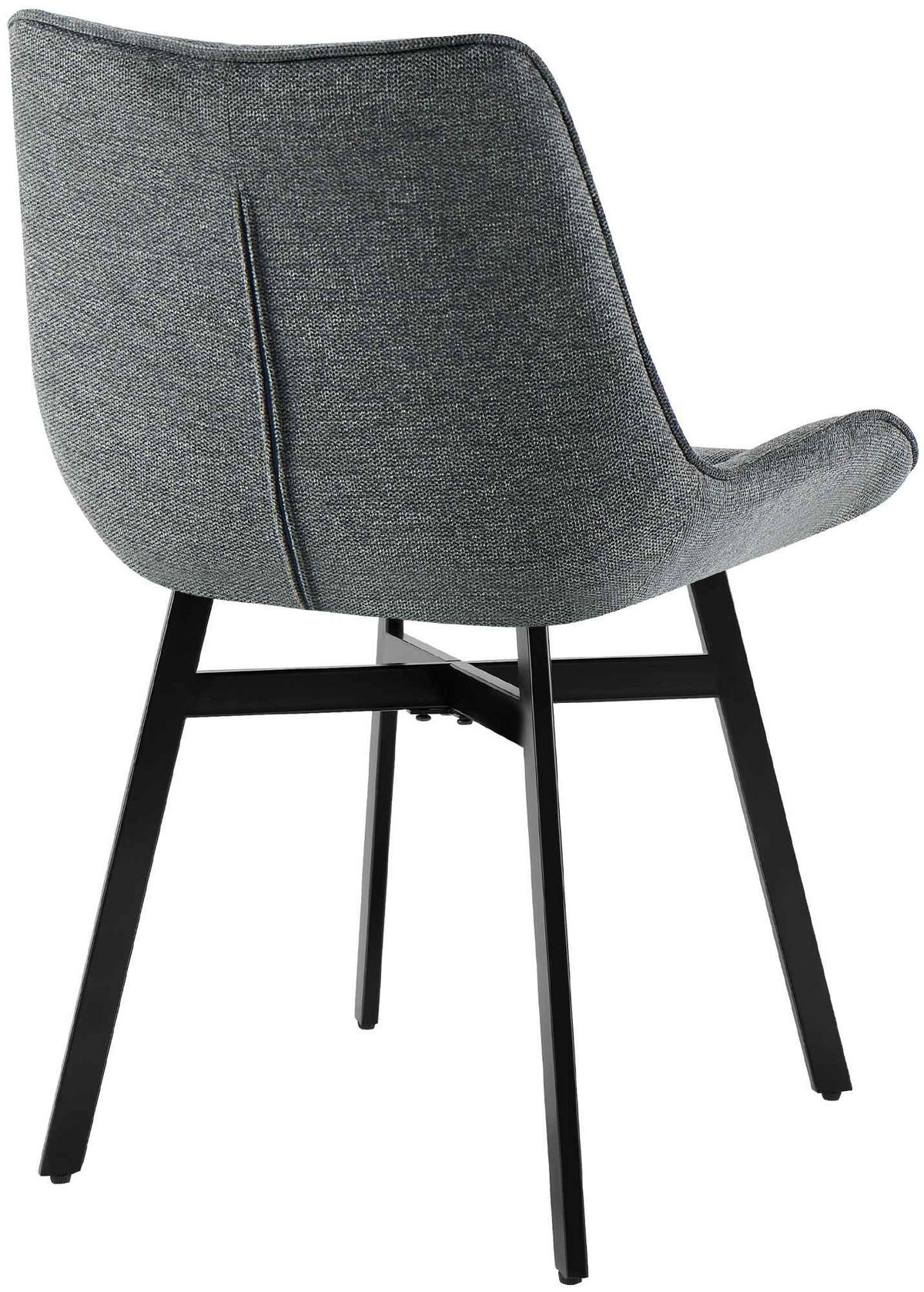 ESSZIMMERSTUHL Stoff Dunkelgrau - Dunkelgrau/Schwarz, Textil/Metall (54/83/61cm) - CLP