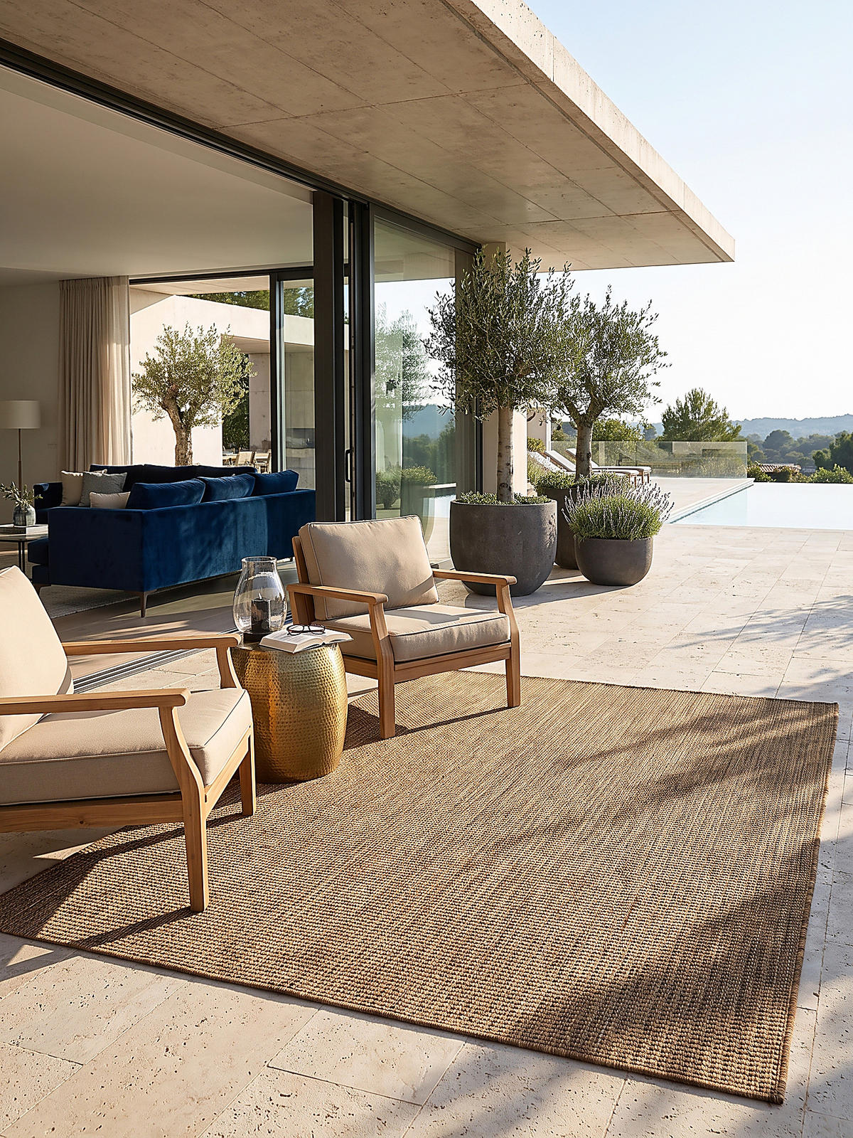 TEPPICH Flachgewebe, Outdoor, Fußbodenheizung-geeignet, VIGOLENO in Ockerbraun, 280 x 370 cm - Braun, Textil (280/370cm) - KADIMA DESIGN