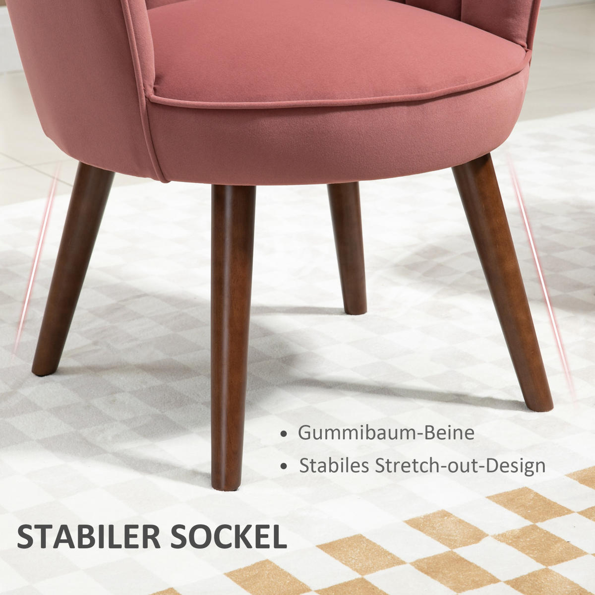 SESSEL 66/78.5/66 cm Rose aus Polyester - Pink, Kunststoff (66/78.5/66cm) - OKMYHOME