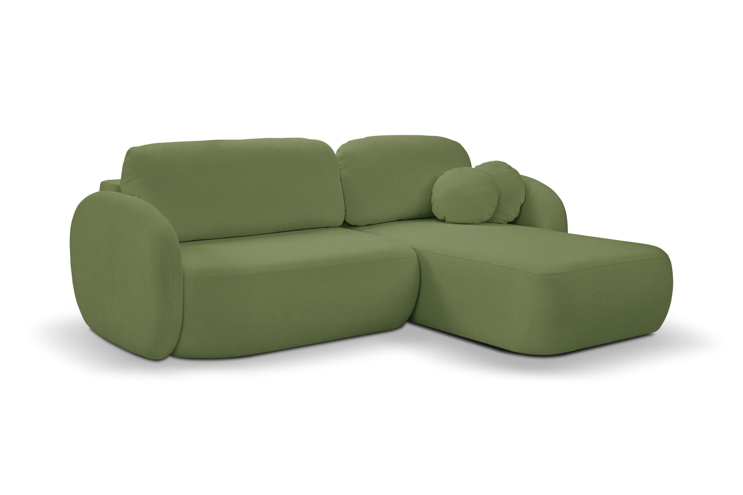 ECKSOFA Olena - Grün (Sicuro 20) - Olivgrün, Holzwerkstoff (248/174cm)