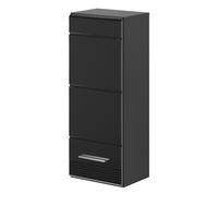 HÄNGESCHRANK schwarz Hochglanz 30 cm, Badschrank glänzend - Schwarz Hochglanz/Silberfarben, Holzwerkstoff/Kunststoff (30/77/23cm) - Inn.Furn