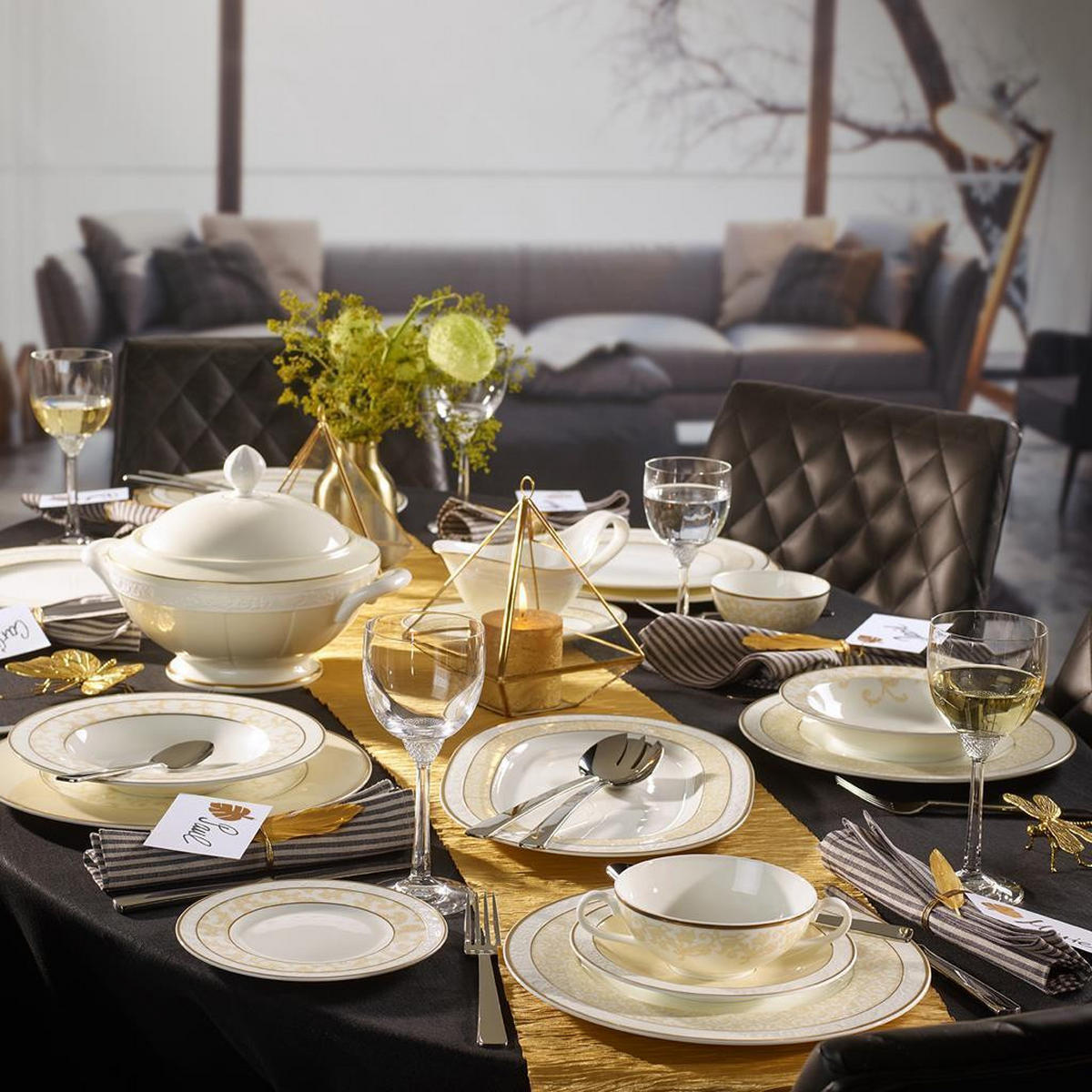 SPEISETELLER Ivoire weiß-gold ø 27,5 cm 6er Set - Goldfarben/Weiß, Keramik (27.5cm) - Villeroy & Boch