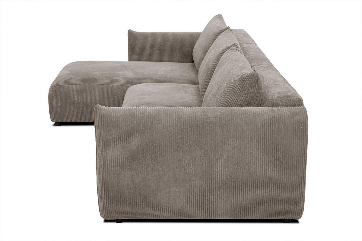 ECKSOFA TAUER 5-Sitzer, taupe - Taupe/Schwarz, Holzwerkstoff/Kunststoff (173/294cm) - Courtois Laville