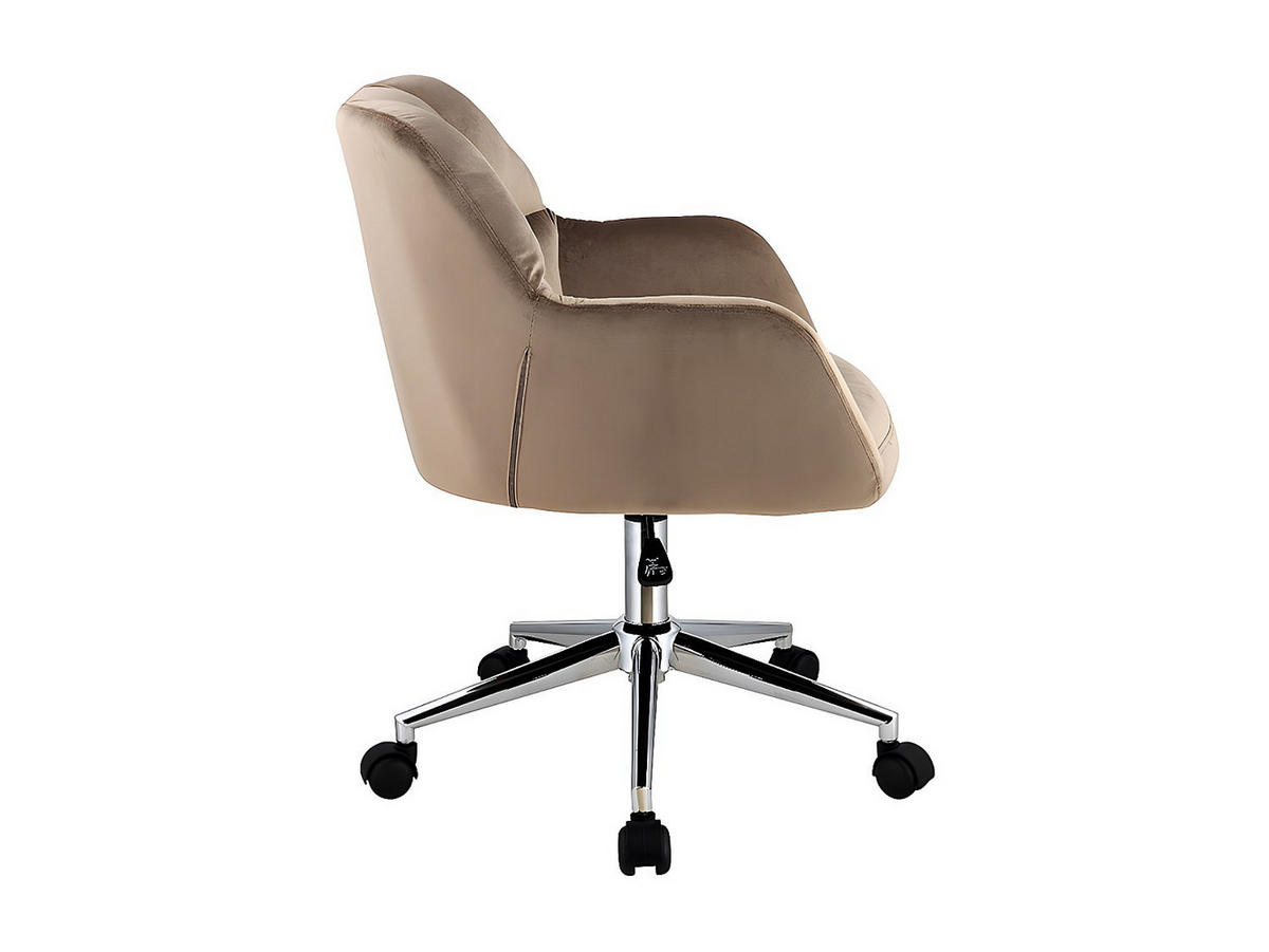 BÜROSTUHL ohne Armlehnen - 59 cm x 60 cm - samt - beige Pega - Beige, Textil (59/86/60cm) - Vente-Unique