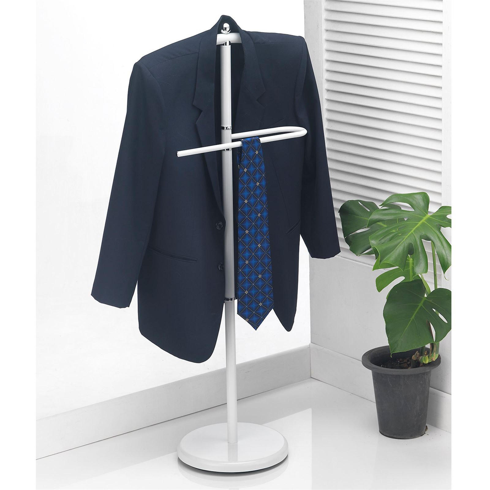 Thumbnail - CARO-Möbel Herrendiener, Weiß, Metall, Mode, 45x108x27 cm, Schlafzimmer, Herrendiener