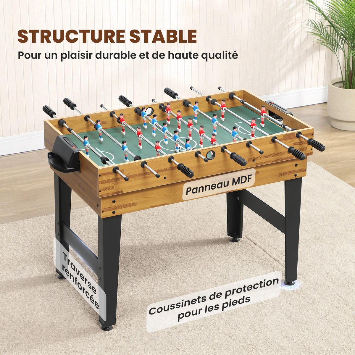 MULTISPIELTISCH DE-18853 Helles Walnuss - Walnussfarben, Holzwerkstoff (109/121cm) - ComfortXL