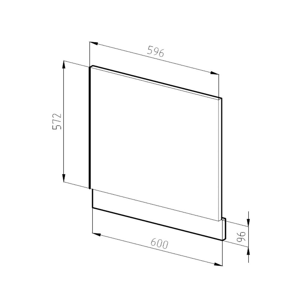 FRONTBLENDE R-Line Anthrazit Hochglanz 60 cm, AP Anthrazit - Anthrazit/Weiß, Holzwerkstoff (60/57.2/1.6cm) - Vicco