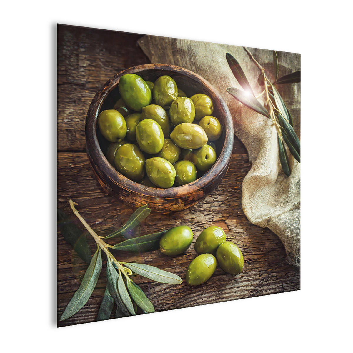 GLASBILD 30x30 cm Küche Vintage - Beige, Glas (30/30cm) - artissimo