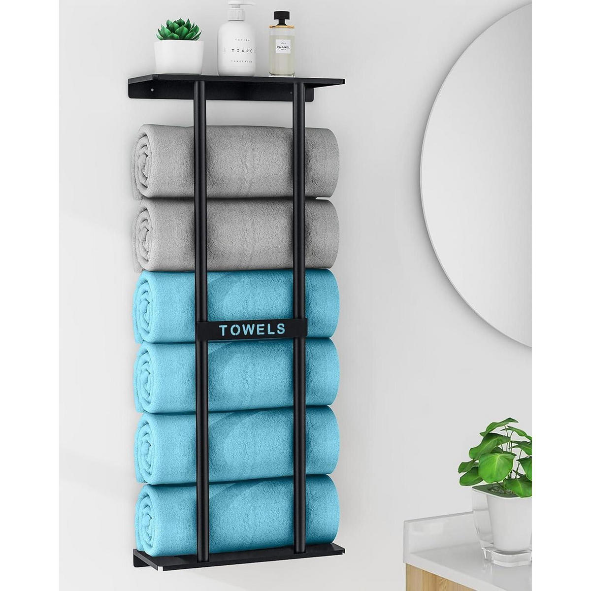 HANDTUCHHALTER Wandmontage Schwarz 76 cm - Multicolor, Metall (32/76.2/14cm)