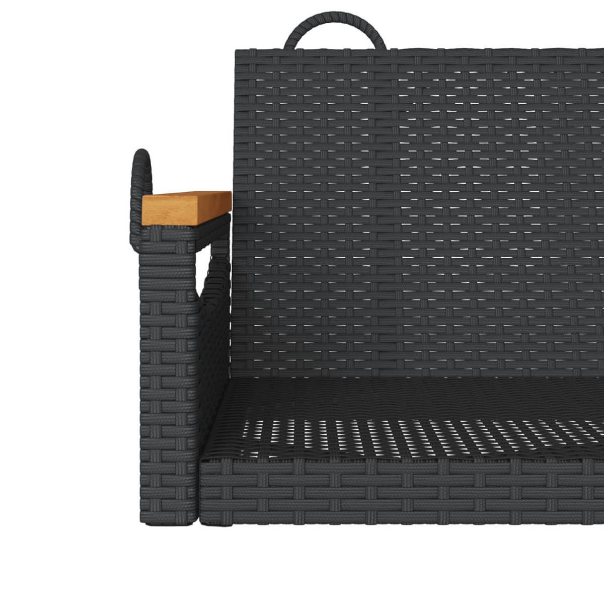 HÄNGEBANK Schwarz 109/62/40 Cm Poly Rattan - Schwarz, Kunststoff (62/40/109cm) - vidaXL