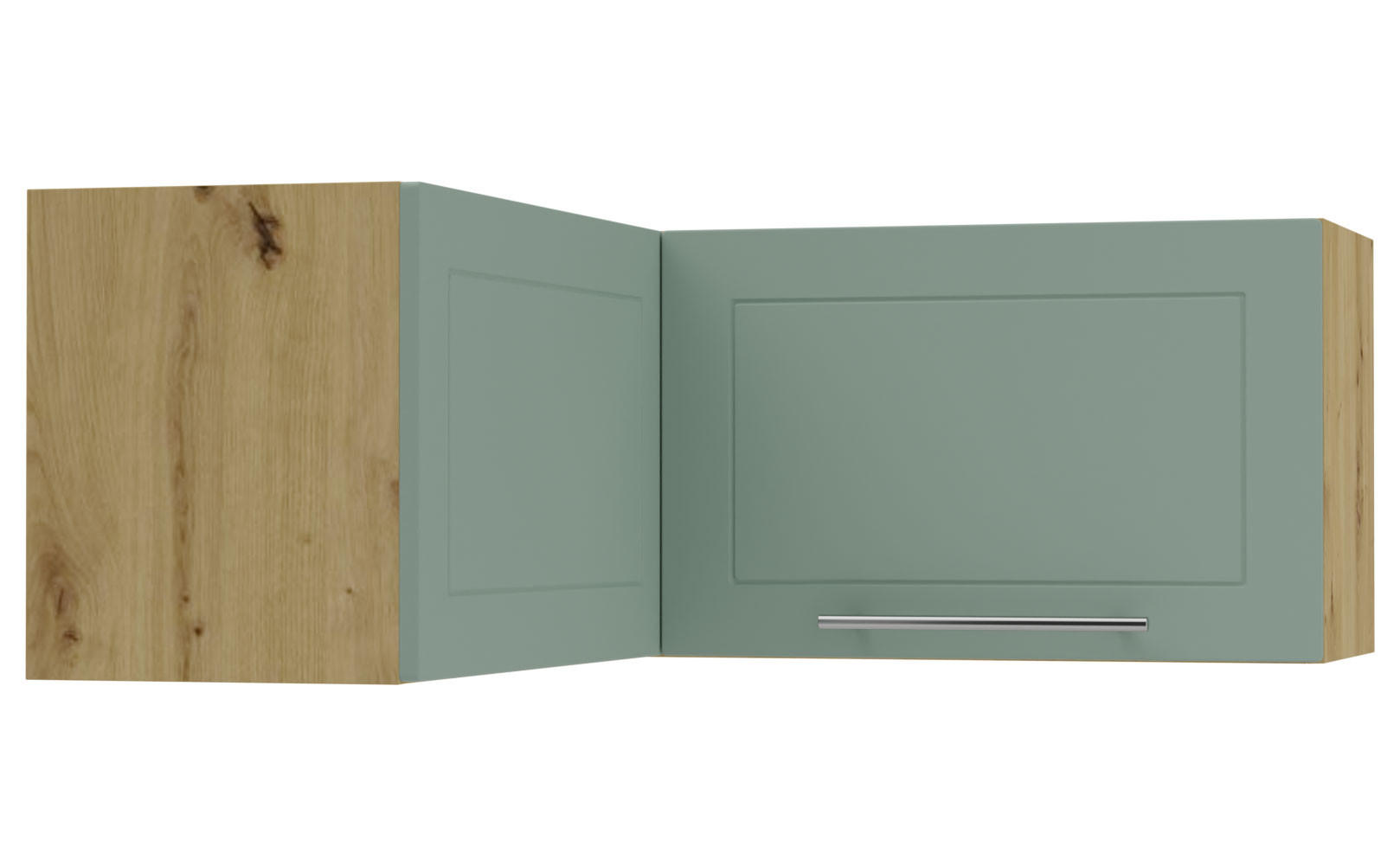 ECKHÄNGESCHRANK Kvantum W14/90/36 Mint Matt / Eiche Artisan Matt 90 / 90 / 36cm - Eiche Artisan/Mintgrün, Holz/Holzwerkstoff (90/36/90cm) - Feldmann-Wohnen