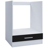 UNTERSCHRANK 60 cm Schwarz – Backofenschrank für Einbauherd - Schwarz, Holzwerkstoff (60/830/55cm) - Kontor-Hermsen