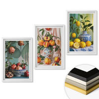 WANDBILDER 3er-Set - 40x60 cm Weißer Rahmen - Granatäpfel, Pfirsiche, Zitronen - Weiß, Kunststoff (40/60cm) - ArtPrintCave