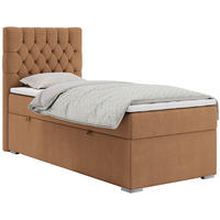 BOXBETT PERA 90/200 Orange Struktur - H3 - Links Seite - Orange, Holz/Textil (90/200cm) - MKS