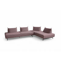 ECKSOFA CANE Violett Webstoff - Violett/Schwarz, Textil/Metall (310/210cm) - KAWOLA