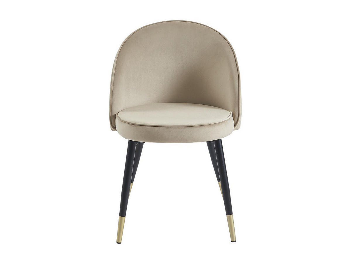 STUHL 2er-Set - Samt & Metall - Beige - MAYLINA - Beige, Textil (61/80.5/55cm) - Vente-Unique