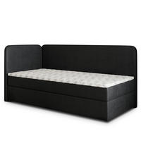 BOXBETT GINA 80x200 cm mit Matratze und Topper, H2+H3 - Schwarz - Schwarz, Holz (80/200cm) - MASSENO
