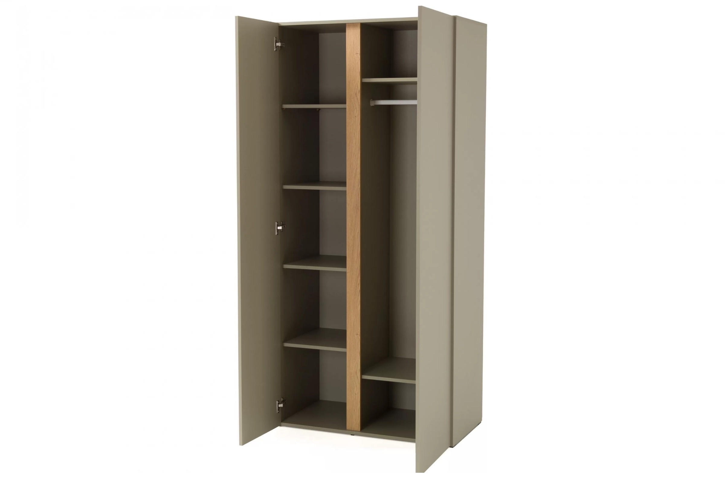 KINDERKLEIDERSCHRANK LIBU 03 zweitürig 90/50/195 in Eukalyptus / Baltic Düne Eiche - Alteiche/Eukalyptusholzfarben, Holzwerkstoff (90/195/50cm) - Deine Möbel 24