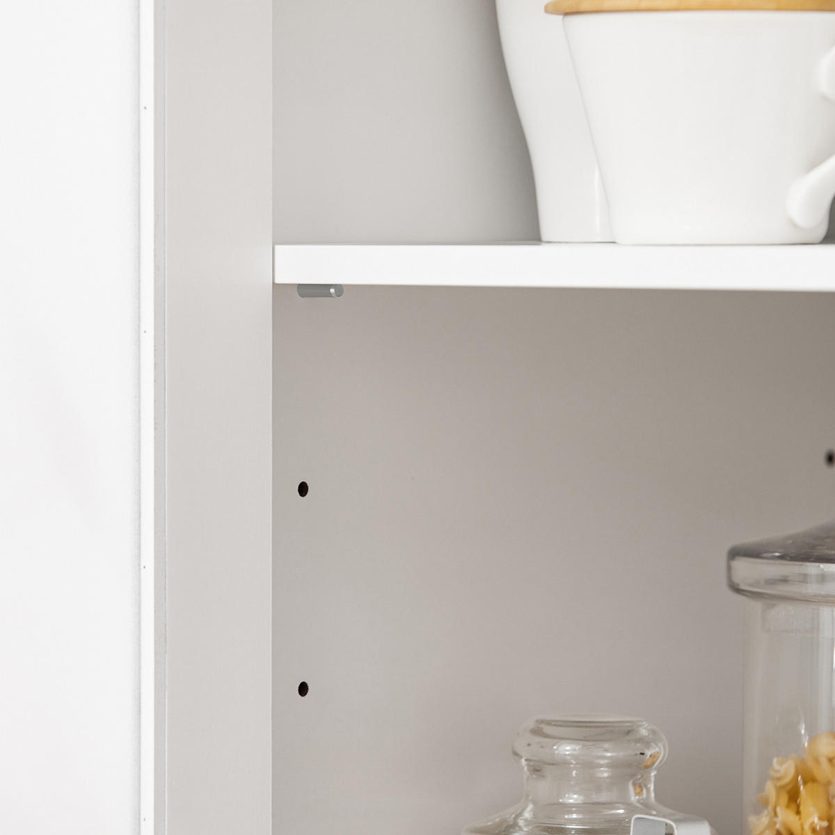 MIKROWELLENSCHRANK, Sideboard auf Rollen, Weiß - Weiß, Holzwerkstoff (89/89/40cm) - SoBuy