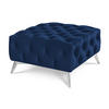 HOCKER Chesterfield Whitby Marineblau Samt mit silbernen Füßen - Blau/Silberfarben, Holz/Textil (80/45/80cm) - S-Style Möbel