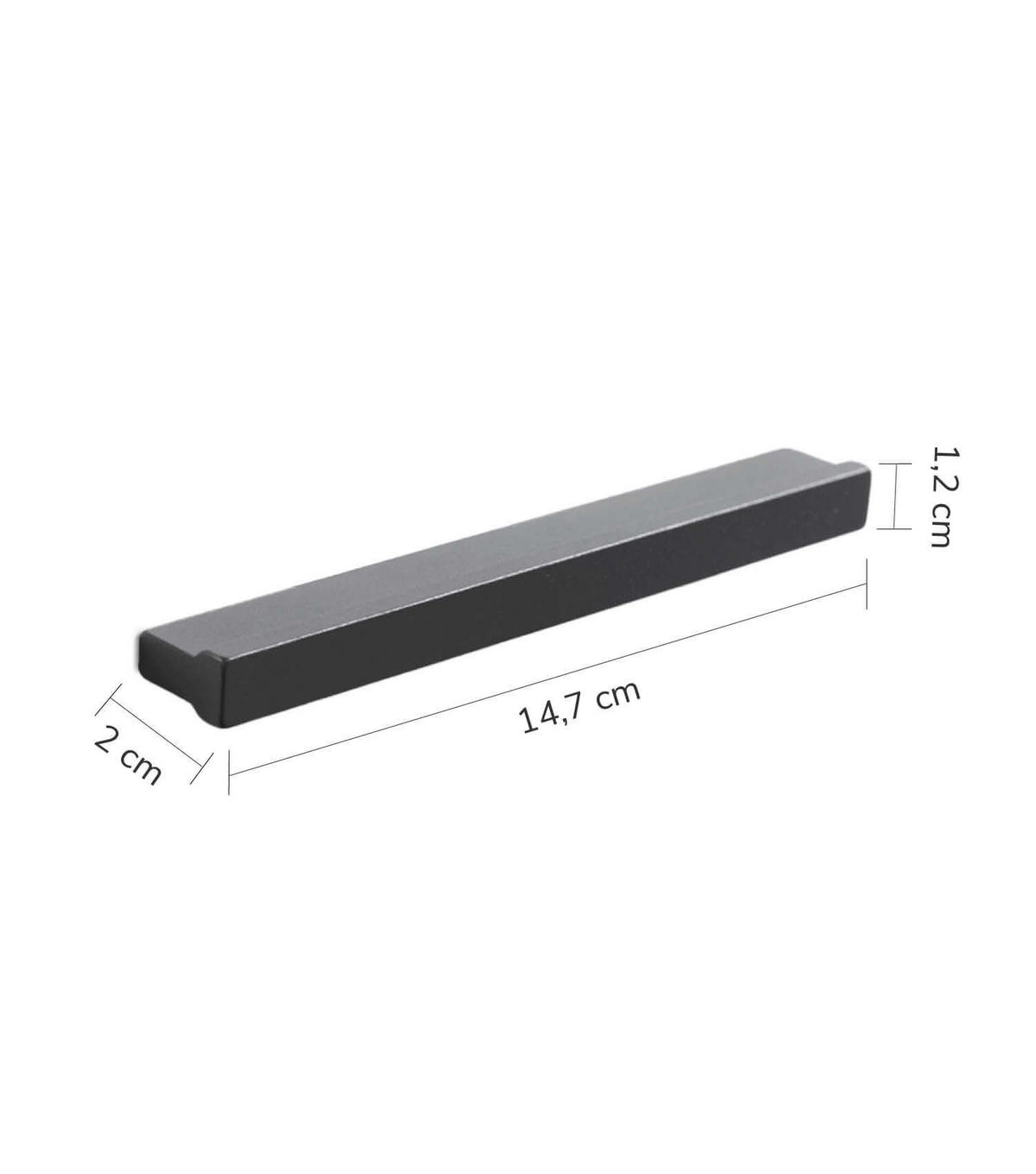 MÖBELGRIFF Der Griffige - Anthrazit, Metall (15/2/1cm) - Mokebo