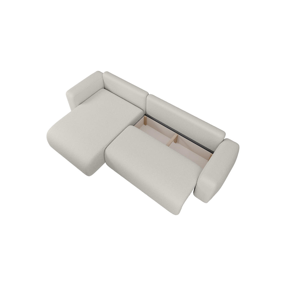 ECKSOFA TALW L mit Schlaffunktion, Hellgrau - Hellgrau, Textil (294/185cm) - Fedve