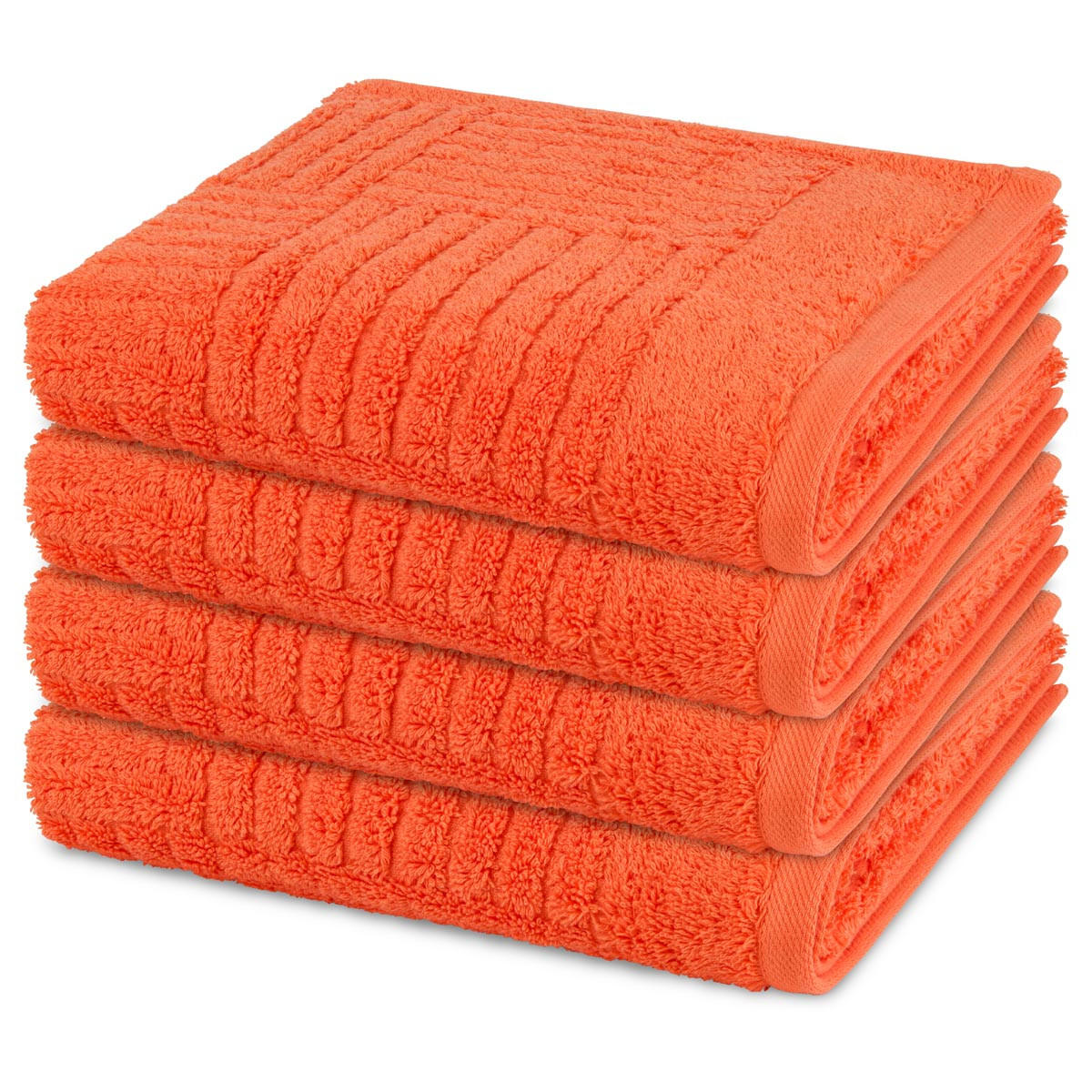 HANDTUCH Carre 4er-Set - Orange, Textil (50/100cm) - Ross