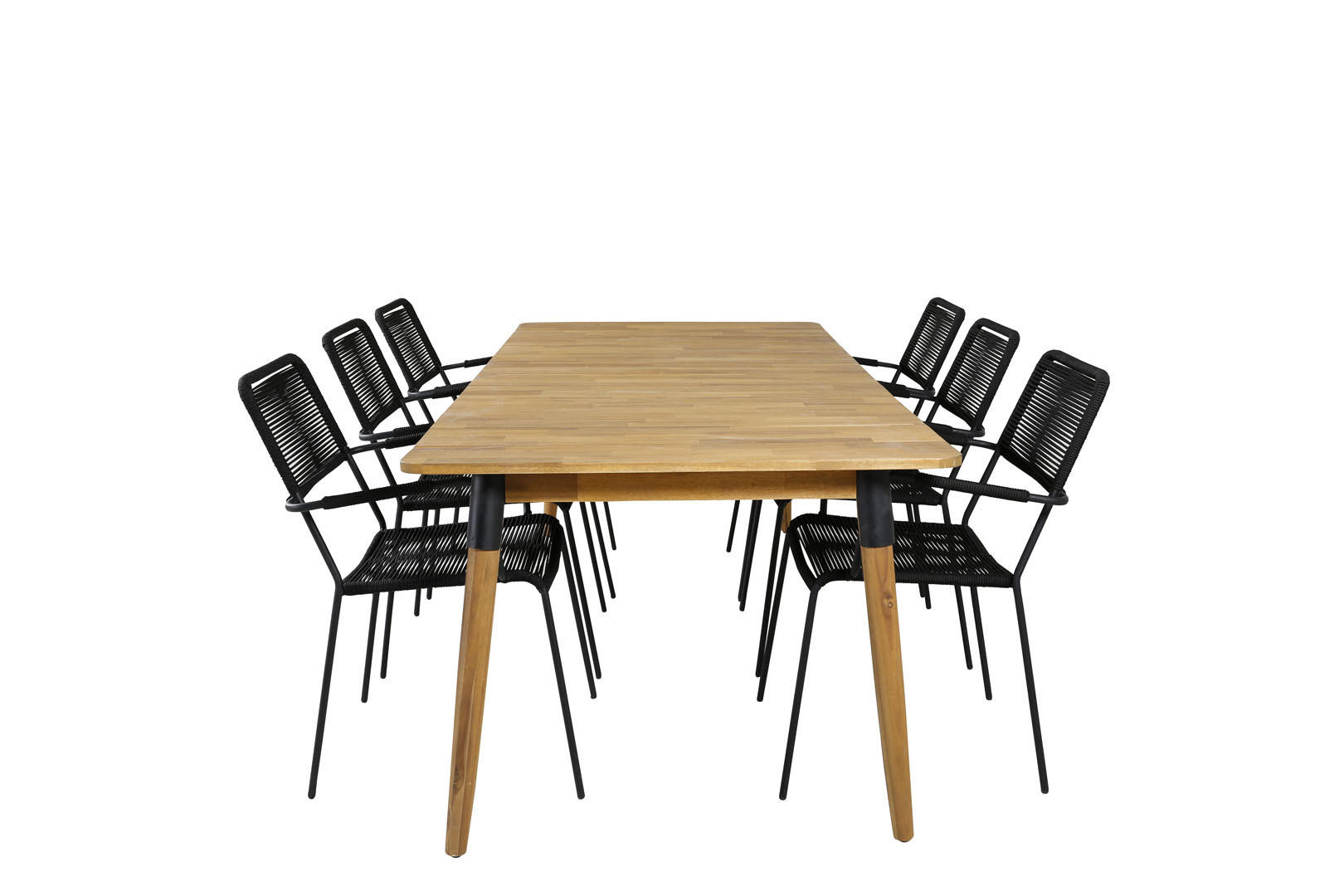 GARTENTISCHGRUPPE Schwarz - Schwarz, Holzwerkstoff - ebuy24