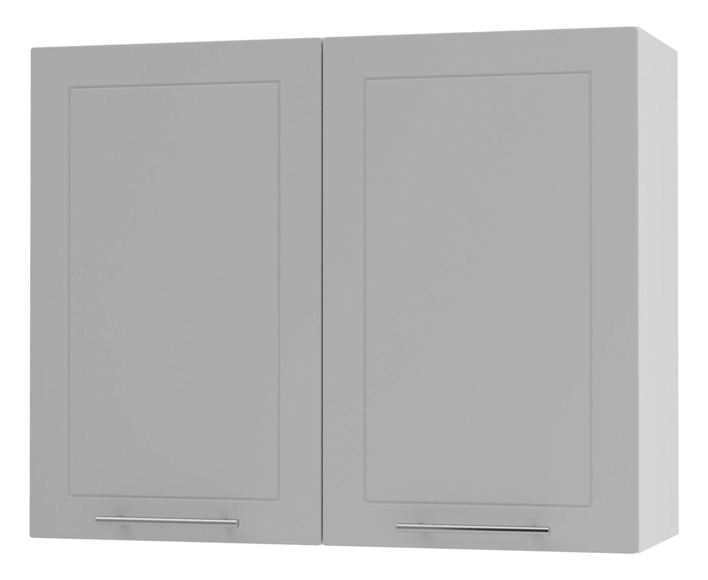 KÜCHENHÄNGESCHRANK Kvantum W3/80 Dust Grey Matt / Weiß Matt 80 / 32,5 / 72cm - Weiß/Grau, Holz/Holzwerkstoff (80/72/32.5cm) - Feldmann-Wohnen