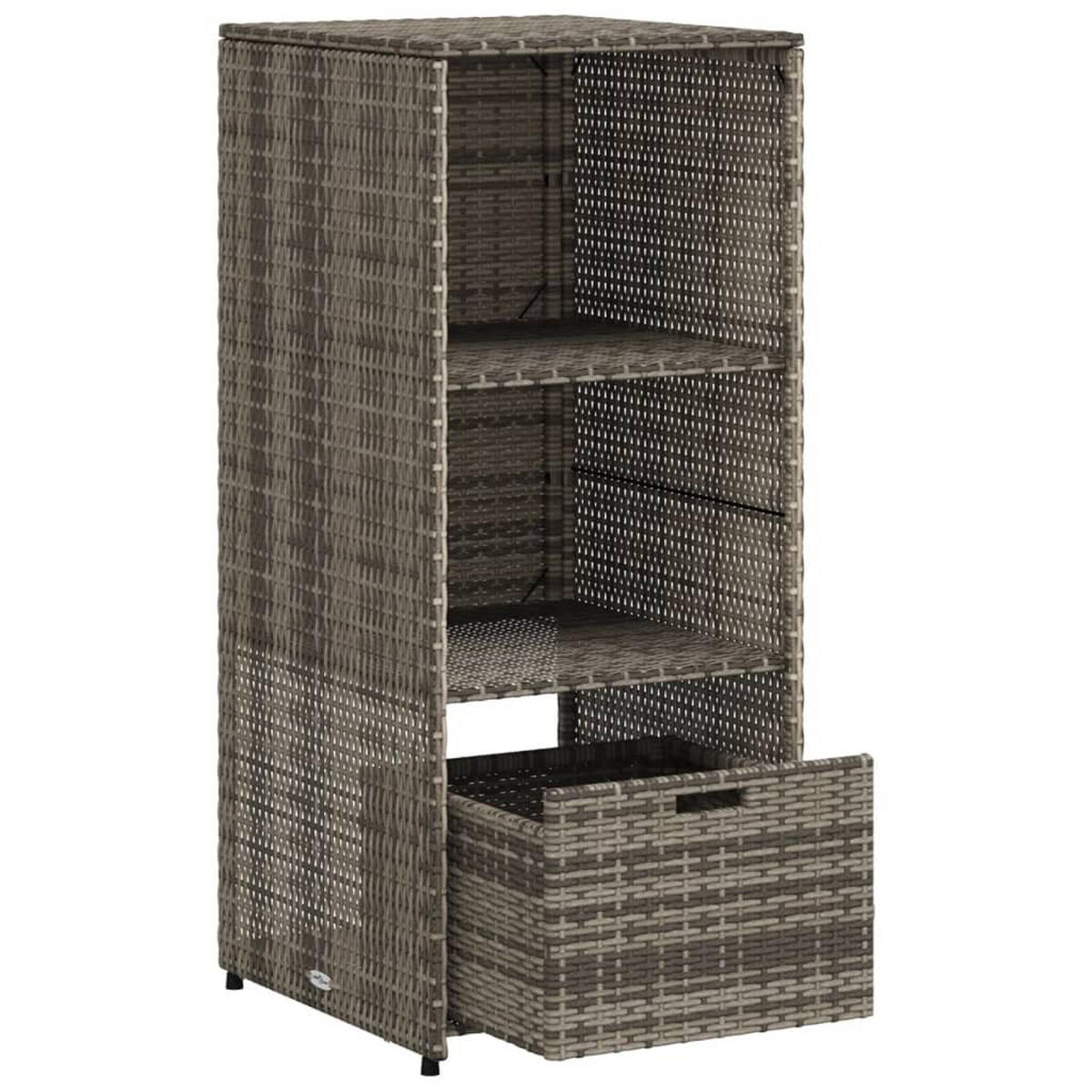 GARTENSCHRANK Grau 50/55/115 Cm Poly Rattan - Grau, Kunststoff (55/115/50cm) - vidaXL