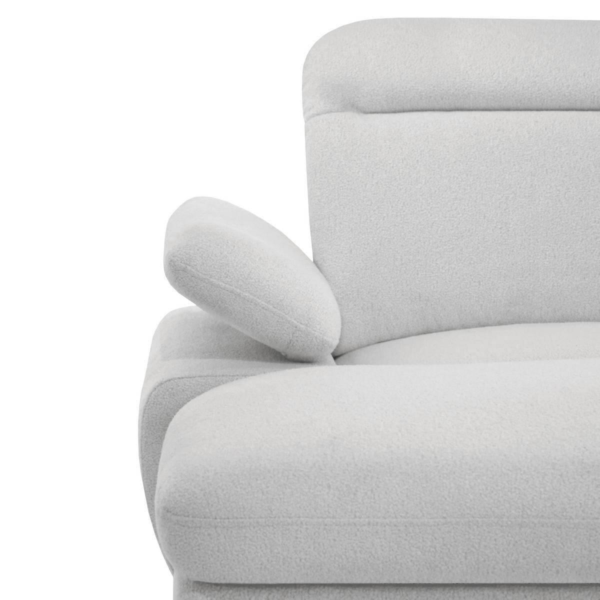 SEDACÍ SOUPRAVA Sora U s funkcí spaní, nastavitelnou hloubkou sedu, opěrkami hlavy a područkou, 365 cm, světle šedá, pravá - černá/světle šedá, textil (365/107/235cm) - Beautysofa