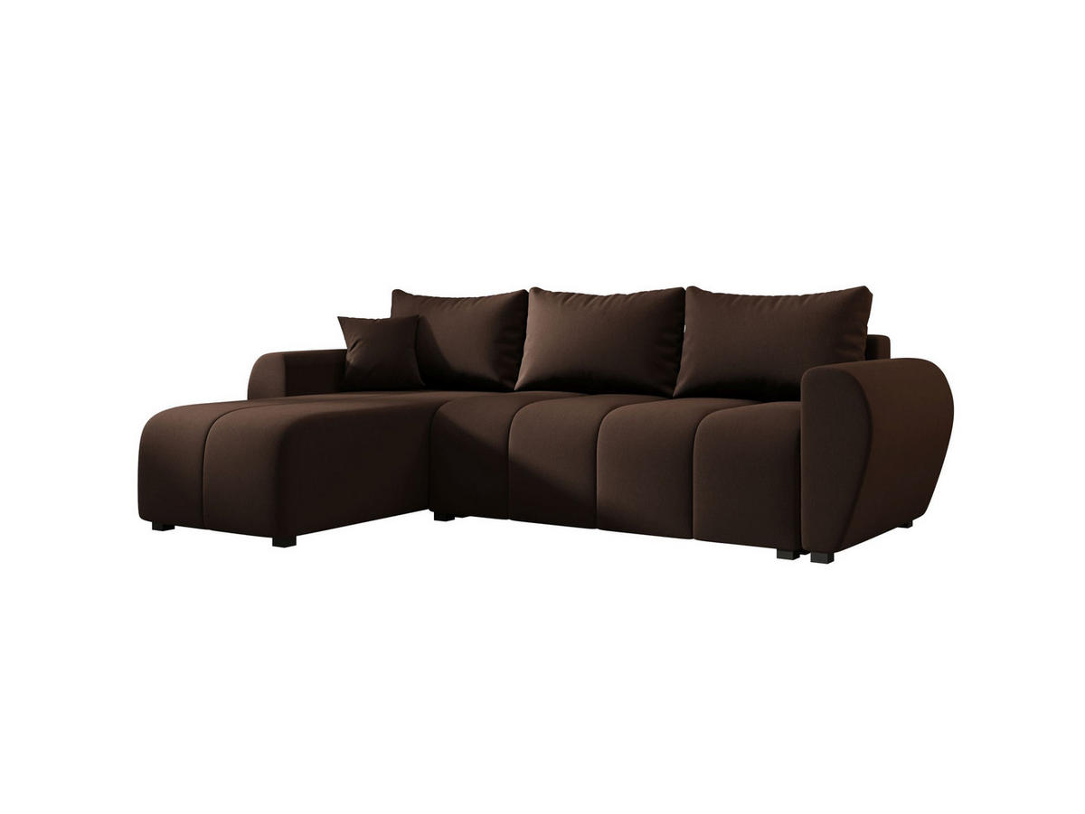 ECKSOFA MOLISA L Cosmic 800 Rechts mit Schlaffunktion - Braun, Textil (245/145cm) - Bedante