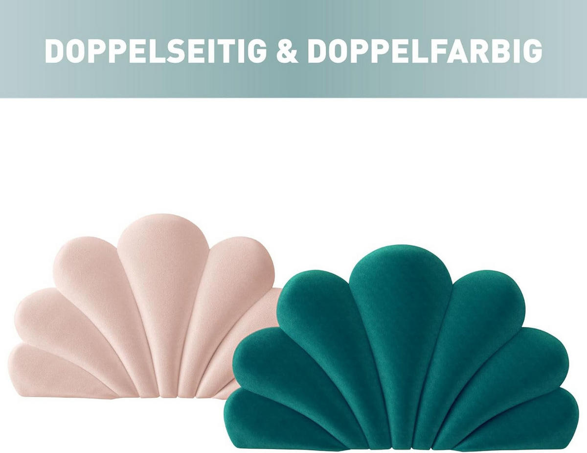 DEKOKISSEN SHELL Grüner - Dunkelgrün, Textil (90/150cm) - Vercart