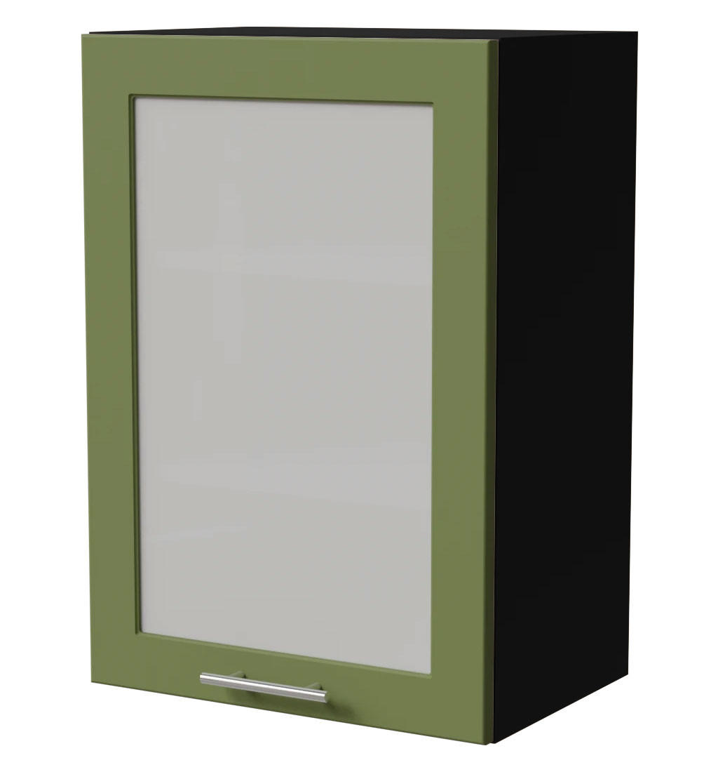 Feldmann-Wohnen Küchenhängeschrank Grün, Schwarz 50x72x32.5 cm
