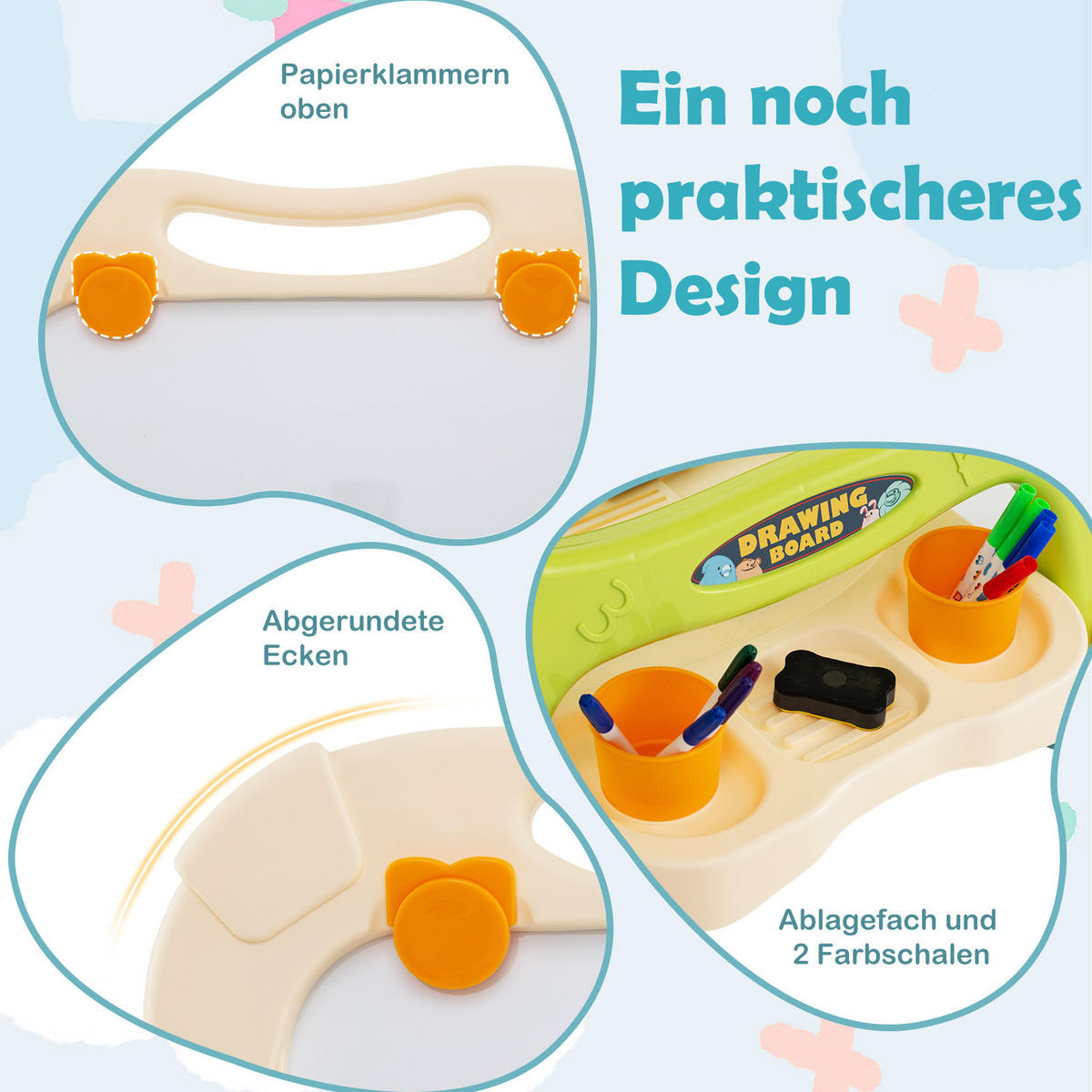 KINDERTAFEL Mehrfarbig - Blau/Multicolor, Kunststoff (48/109/61cm) - COSTWAY