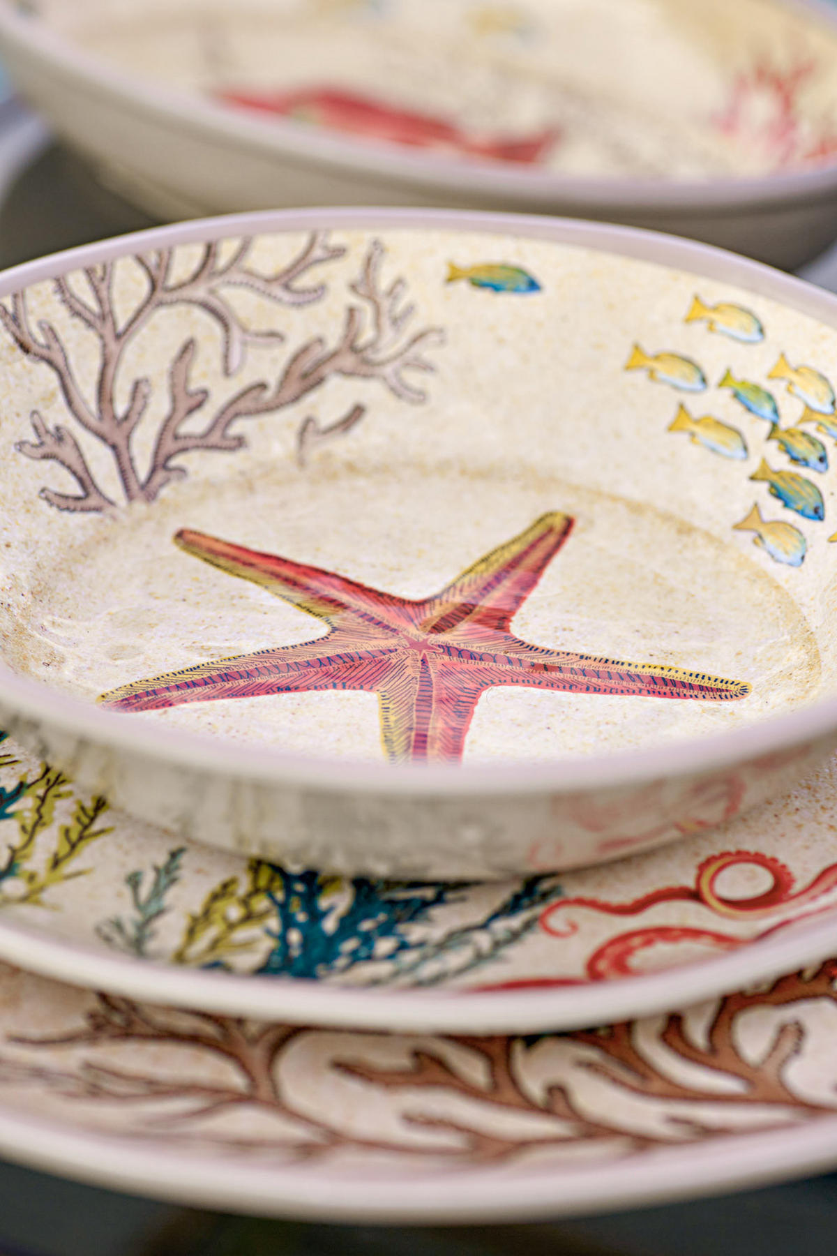 TELLER tief / Suppenteller Ø 19,5 cm Sea Life Set mit 2 Stück - Multicolor, Kunststoff (19.5cm) - Rose & Tulipani